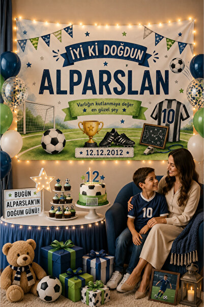 LUNA DİZAYN Kişiye Özel Yatay Doğum Günü Happy Birthday Duvar Örtüsü Duvar Ha...