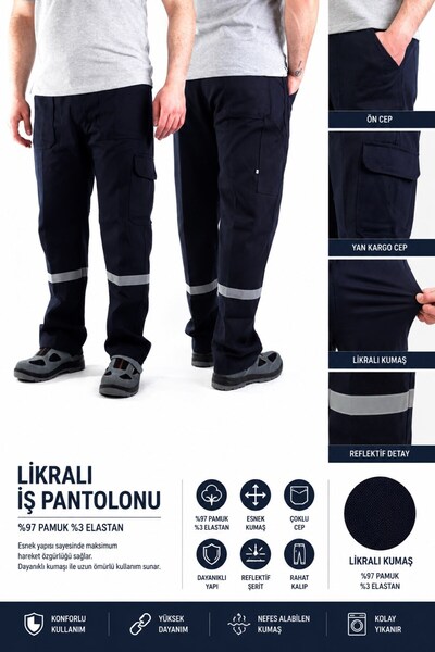 eser x workwear Likralı Kargo Cep İş Pantolonu