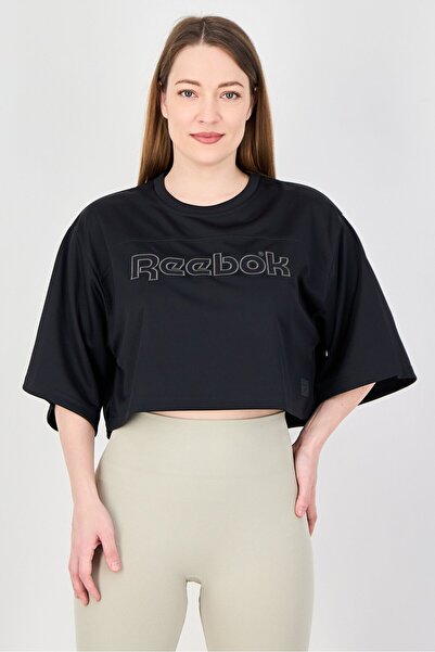 Reebok Women Sportswear Fit Short Sleeve Training Top, Black