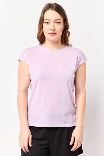 Undiz Women Crew Neck Sleeveless Plain Top, Lavender