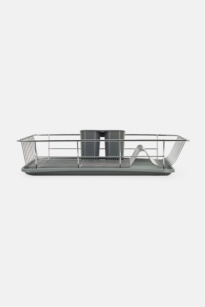 Trio 3 Piece Metal Dish Drainer Rack Set with Drying Board and Utensil Holder...