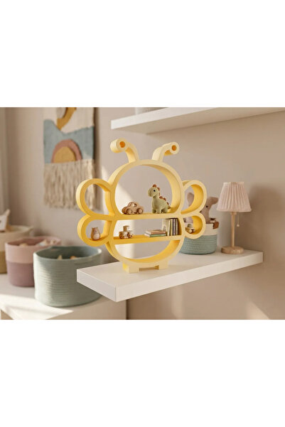 Baby Darling %100 Doğal Arı Dekoratif Raf - Figür, Araba, Mini Oyuncak Standı (23cm Yükseklik)