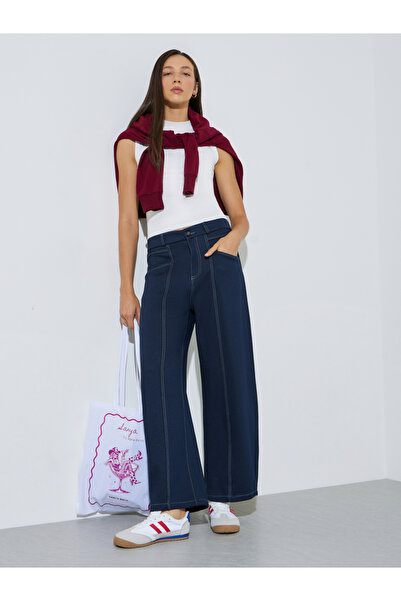 Styli Barrel Fitted Jeans With Elasticated Waistband