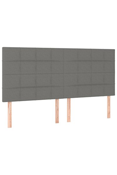 vidaxl Tăblie de pat gri închis 180x5x118/128 cm, material textil
