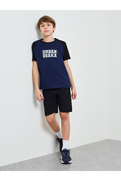 Styli Teen Boys Cotton Raglan T-Shirt and Shorts Set
