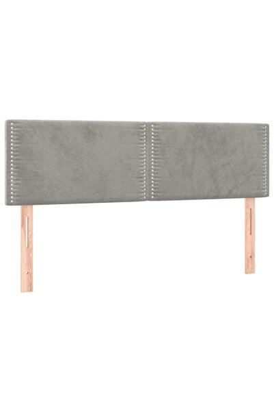 vidaxl Tăblii de pat, gri deschis, 144x5x78/88 cm, catifea