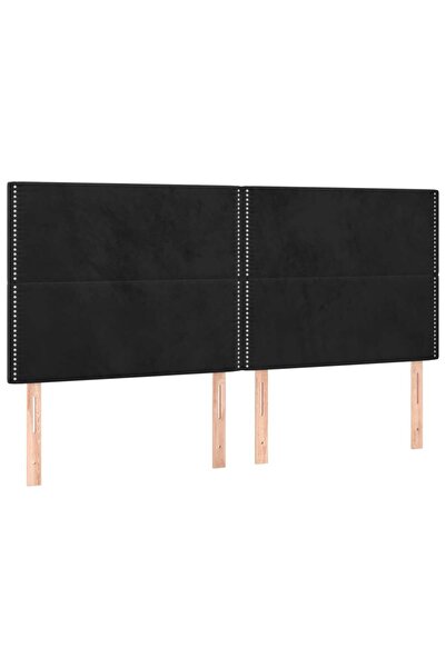 vidaxl Tăblie de pat neagră 180x5x118/128 cm catifea