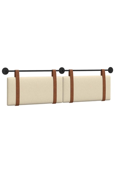 vidaxl Cap de pat suspendat Pe perete Crem 190 x 55 x 5 cm PU antic