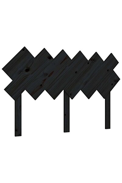 vidaxl Tăblie de pat, negru, 132x3x81 cm, lemn masiv de pin