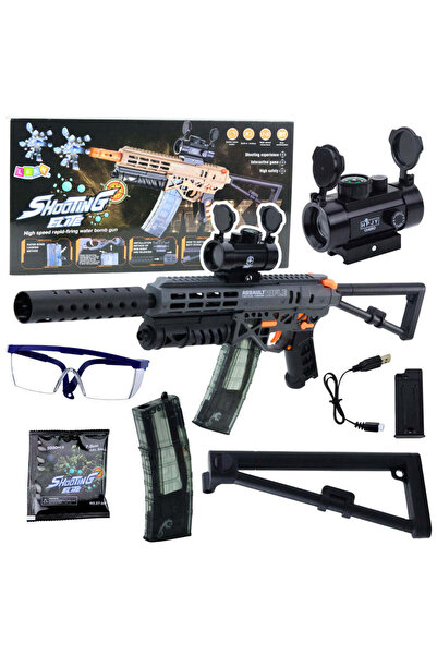 LEAN Pistol cu bile de apă MK7 cu baterie, 2 încărcătoare, lunetă, ochelari d...
