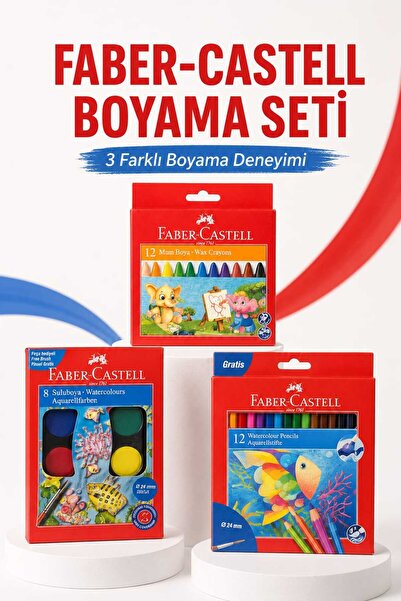 Faber Castell Okul Boya Seti Anaokulu, ilk okul ve okula başlangıç seti 3'lü ...