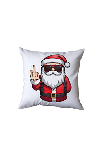 Beramussa Middle Finger Santa Claus Pillow, Funny Gift
