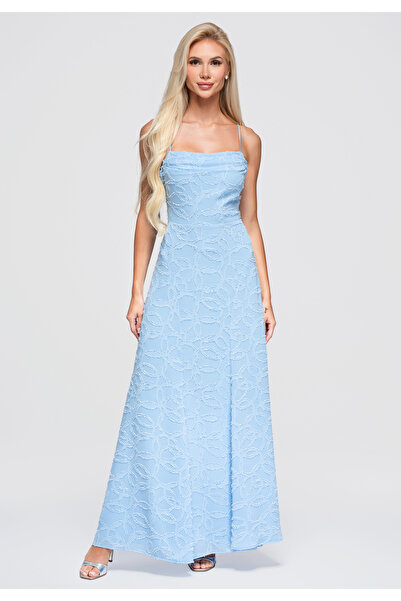 Larica Women's Maxi Dress, Fitted Top with A-Line Skirt LA-OM-DLR379