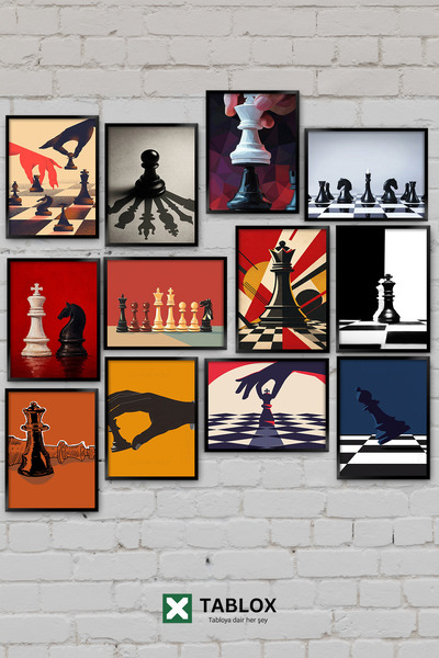 TABLOX 12 Piece Chess Strategy Intelligence Checkmate Board Game Sports Decor...