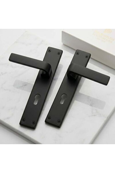 Tucra Matte Black Wood Door Handle Set Straight Hand Rolled - Tokra