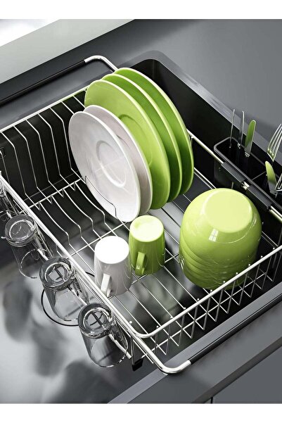 LOOPITYS Dish Drying Rack in Sink, Expandable Stainless Steel Dish Drainers f...