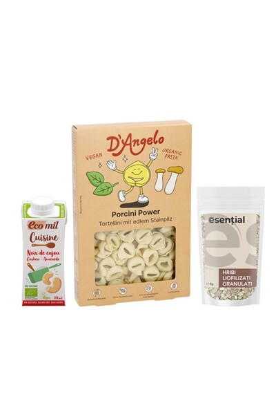 D'angelo Pachet Vegan Bio Tortellini cu Hribi și Sos Cremos – Tortellini D’An...