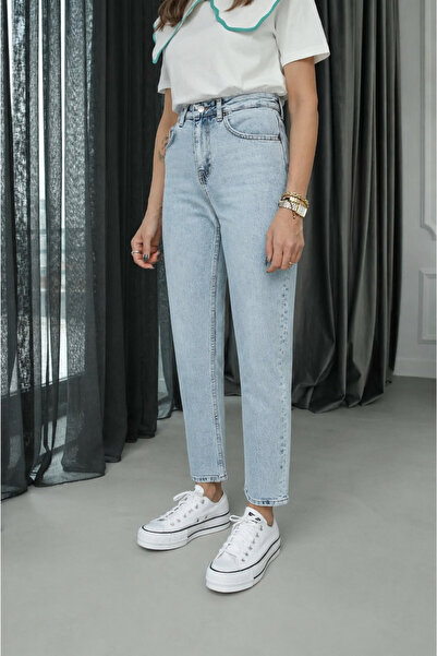 sion jeans Julia Milano Women's Denim Trousers New Season Light Blue Ice Kary...