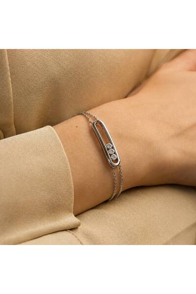 Haziran Accessory, Ataç Messika and Manifest Model Steel Women's Bracelet wit...