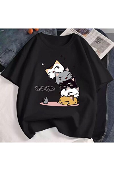 bellanova Unisex πολύχρωμο μπλουζάκι με στάμπα Oversize Streetwear Άνετη εφαρ...