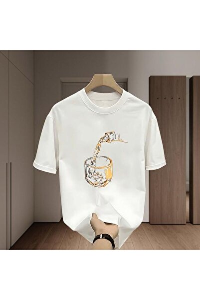 classy moda Unisex Colorful Oversize Printed T-Shirt Streetwear Comfortable F...
