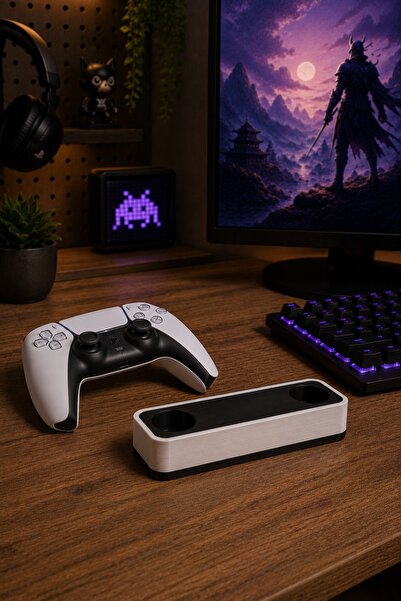 craftopya PS5 Dualsense Uyumlu Joystick Oyun Kolu Standı - Dekoratif Gamepad Tutucu Altlık - Beyaz