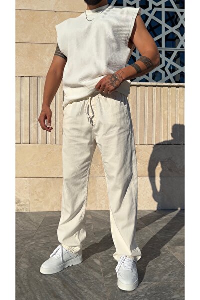 PEERLESS STORE Washable Gabardine Slim Baggy Fit Trousers