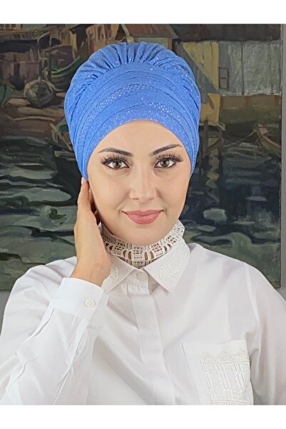 MY UKİYO STORE TESETTÜR ABİYE ÇAPRAZ DRAPELİ İKİLİ TAŞLI BONEŞAL