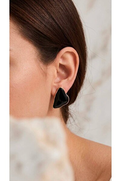 VAREVİA Natural Stone Look Earrings with Gold Detail