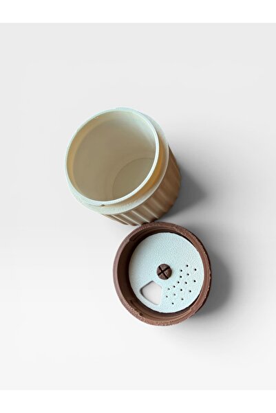 Atelye.store 5-Piece Spice Rack Set with Wooden Look Lids, Spice Storage Container, Spice Jar