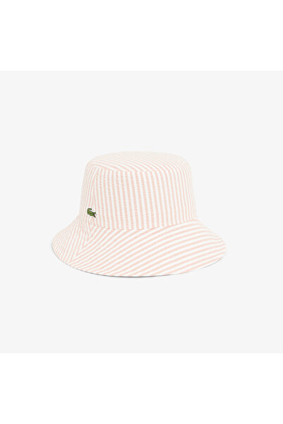 Lacoste Kadın Çizgili Pembe Şapka