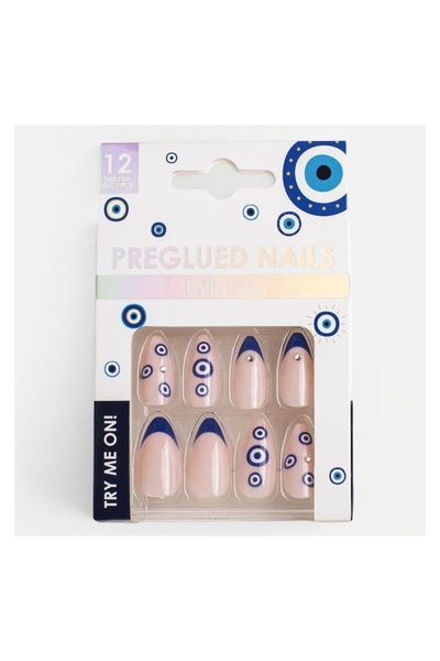 OEM Unghii false fashion cu adeziv inclus, 12 bucăți, formă migdală – manichi...