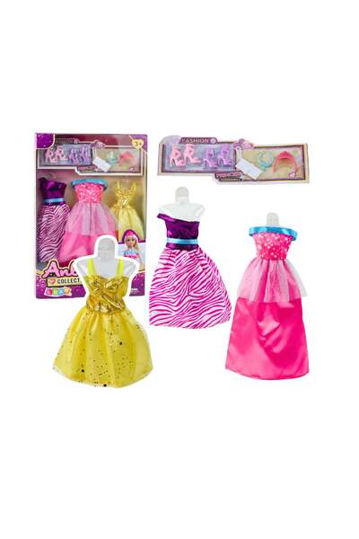 LEAN Set rochie și accesorii pentru păpușă, multicolor, 32,5 x 20,5 x 4 cm, 2...