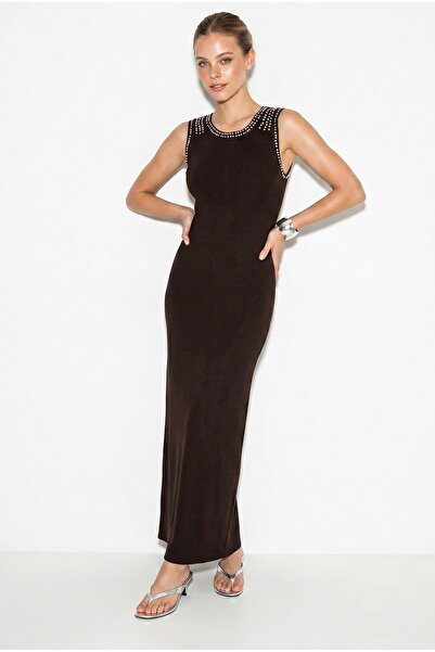 Hiccup LUCCI Rochie Maxi Bodycon Fără Mâneci, Cu Textură Rib