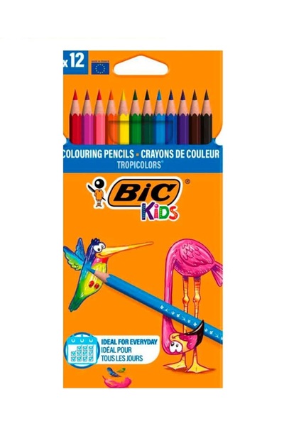 Bic Tropicolors Dry Crayons 12 Colors