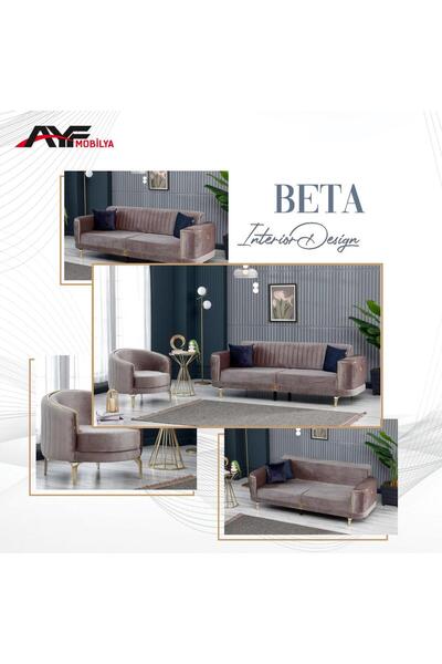 AYF MOBİLYA BETA ÇİZGİ DOKUMALI 3+3+1+1 KOLTUK TAKIMI