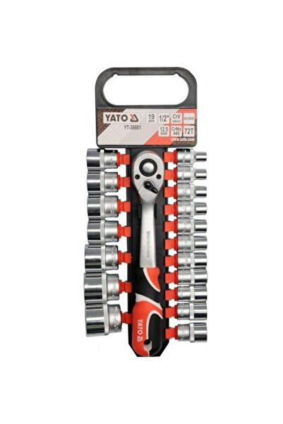 VOREL by YATO YATO Set de chei tubulare cu clichet 19 piese 1/2 CrV6140 38681
