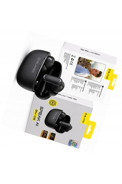 Blavec Căști traducătoare negre TWS BW-08 cu AI pentru Motorola Edge 40 Neo