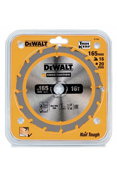 Dewalt Pânză de ferăstrău pentru lemn 165mm 20mm 16 dinți DT1948