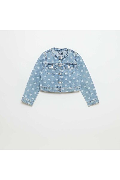 KIABI Round Neck Denim Jacket BLUE