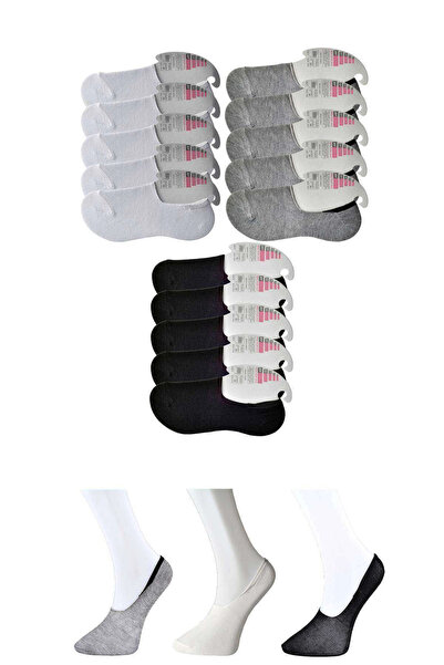 mtm My The Mall Clothing Black Gray and White Women's Ballerina Socks 15 Pairs