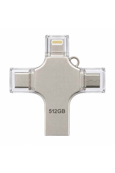 Flash Drive 512GB 4 in 1 USB 3.0 Thumb Drive for Phones Tablets and PC iOS and Android