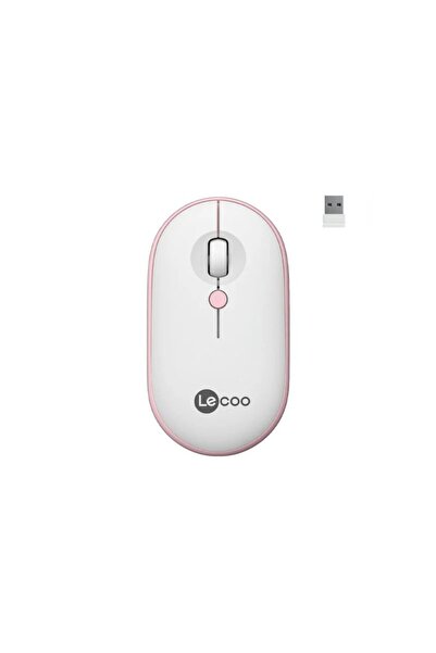 LENOVO Lecoo WS212 USB Kablosuz Beyaz&Pembe 4 Tuş Mouse