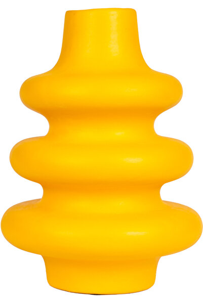 Herdekora Decorative Ceramic Vase Ürgüp Yellow 18X24 Cm.