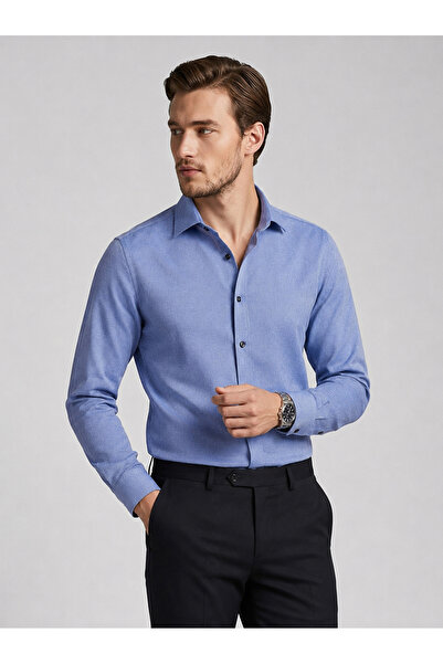 Etikmen Stone Blue Slimfit Men's Shirt