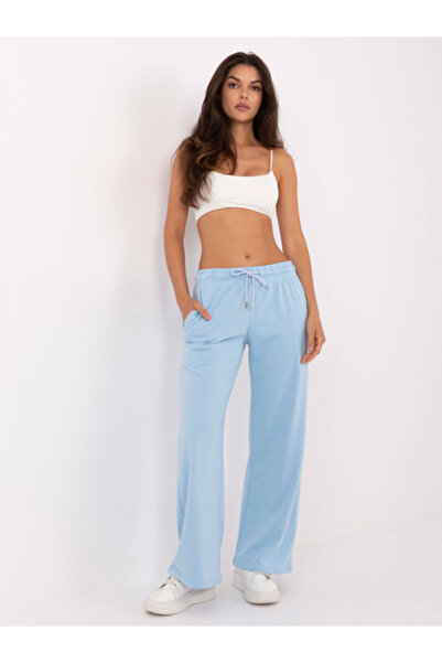 Relevance Pantaloni Trening Dama Larga, Bumbac, RELEVANCE, Albastru deschis C...