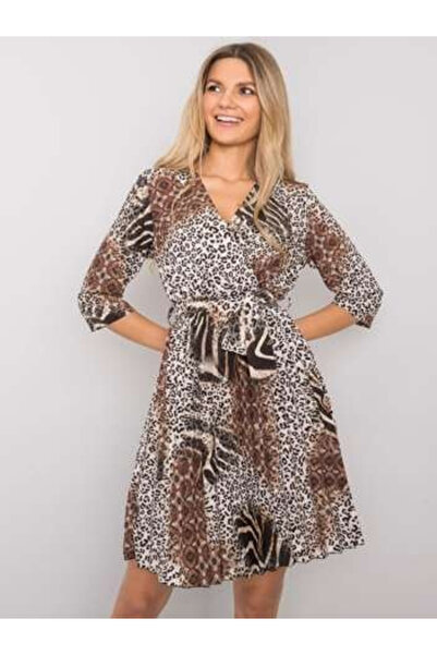 Italy Moda Rochie Dama, ITALY MODA, Poliester, Maneca 3/4, Bej, model DHJ-SK-...