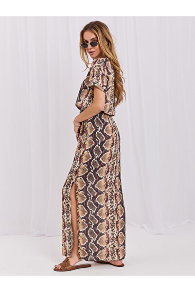 LAKERTA Rochie Dama, LAKERTA, Poliester, Maneca scurta, Bej, model LK-SK-5073...