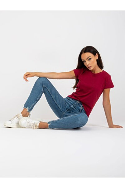 Basic Feel Good Tricou Dama Mini, Decolteu rotund, BASIC FEEL GOOD, Bordo Cas...