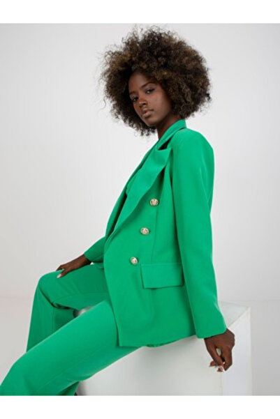 Italy Moda Sacou Dama, ITALY MODA, Poliester, Maneca lunga, Verde, model DHJ-...